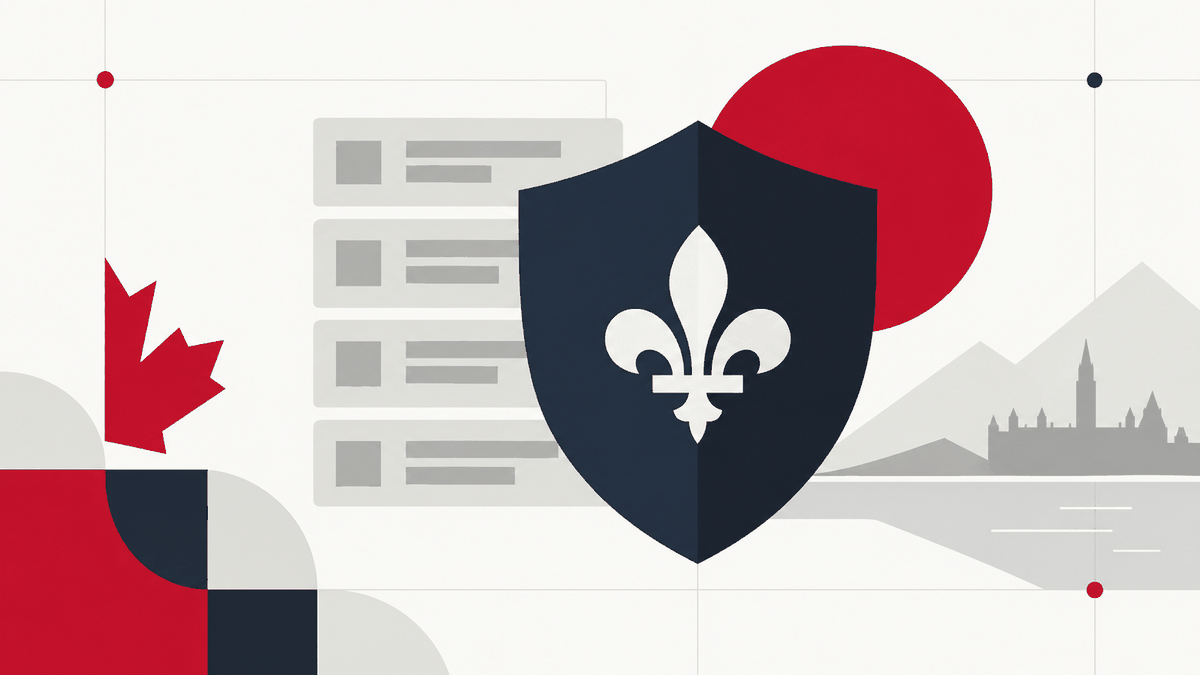 Illustration of Quebec data rows turned into anonymous blocks behind a shield